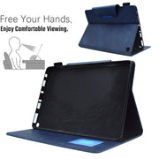 For Amazon Fire Max 11 2023 Suede Cross Texture Magnetic Clasp Leather Tablet Case(Blue)