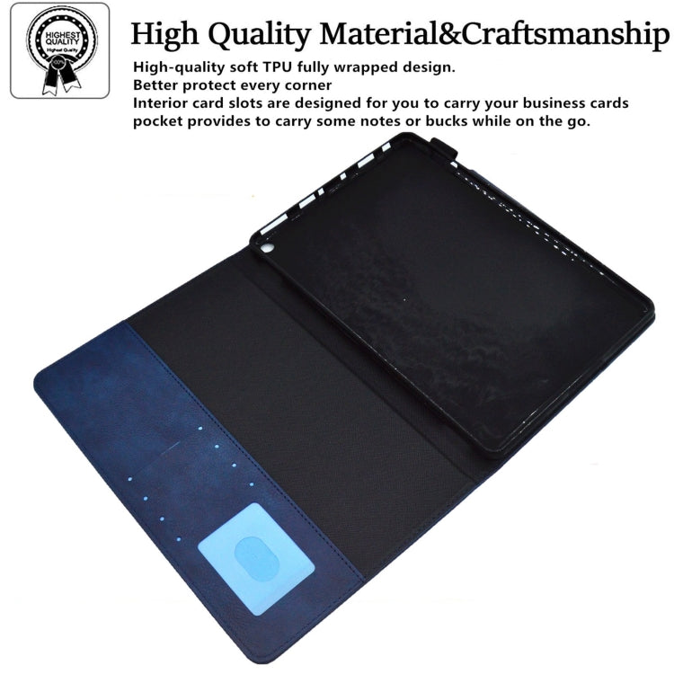For Amazon Fire Max 11 2023 Suede Cross Texture Magnetic Clasp Leather Tablet Case(Blue)