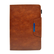 For Amazon Fire Max 11 2023 Suede Cross Texture Magnetic Clasp Leather Tablet Case(Brown)