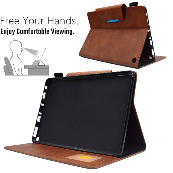For Amazon Fire Max 11 2023 Suede Cross Texture Magnetic Clasp Leather Tablet Case(Brown)