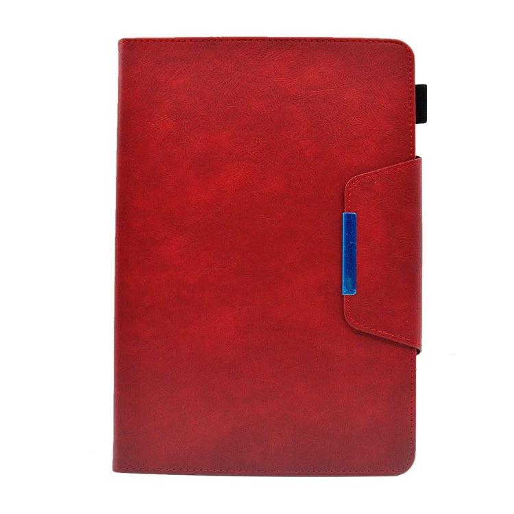 For Amazon Fire Max 11 2023 Suede Cross Texture Magnetic Clasp Leather Tablet Case(Red)