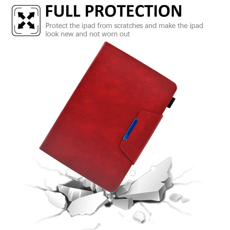 For Amazon Fire Max 11 2023 Suede Cross Texture Magnetic Clasp Leather Tablet Case(Red)