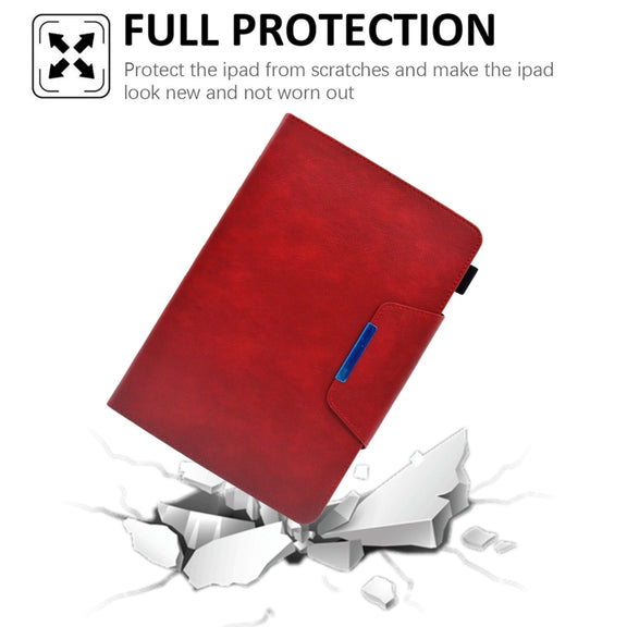 For Amazon Fire Max 11 2023 Suede Cross Texture Magnetic Clasp Leather Tablet Case(Red)