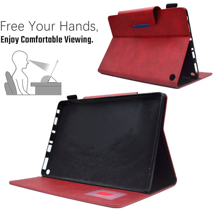 For Amazon Fire Max 11 2023 Suede Cross Texture Magnetic Clasp Leather Tablet Case(Red)