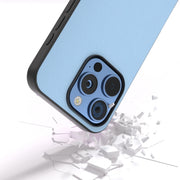 For iPhone 16 Pro ABEEL Genuine Leather Wave Black Edge Phone Case(Blue)
