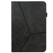 For Amazon Fire Max 11 Embossed Striped Leather Tablet Case(Black)