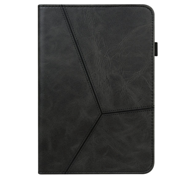 For Amazon Fire Max 11 Embossed Striped Leather Tablet Case(Black)