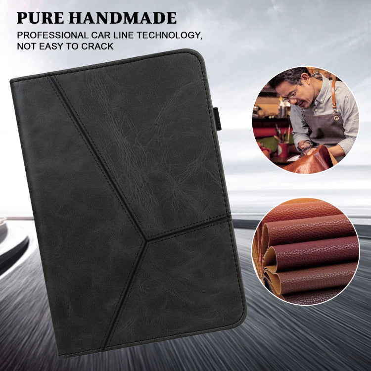 For Amazon Fire Max 11 Embossed Striped Leather Tablet Case(Black)
