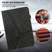 For Amazon Fire Max 11 Embossed Striped Leather Tablet Case(Black)