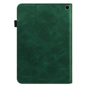 For Amazon Fire Max 11 Embossed Striped Leather Tablet Case(Green)