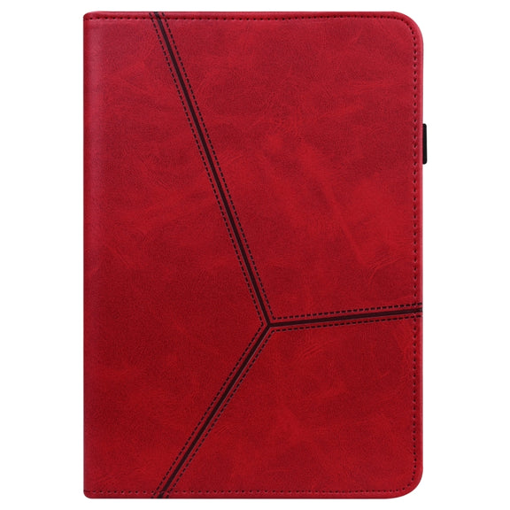 For Amazon Fire Max 11 Embossed Striped Leather Tablet Case(Red)