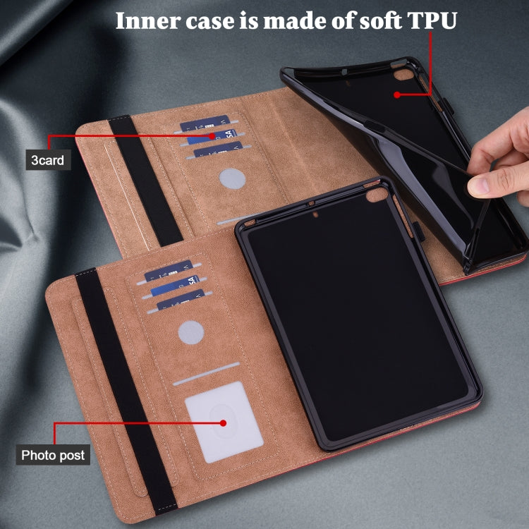For Amazon Fire Max 11 Embossed Striped Leather Tablet Case(Red)
