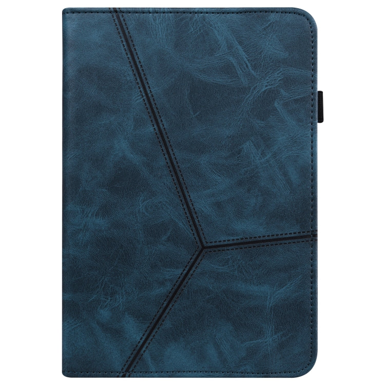 For Amazon Fire Max 11 Embossed Striped Leather Tablet Case(Blue)