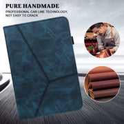 For Amazon Fire Max 11 Embossed Striped Leather Tablet Case(Blue)