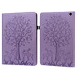 For Amazon Fire Max 11 Tree & Deer Embossed Leather Tablet Case(Purple) - Amazon by PMC TechLife | Online Shopping South Africa | PMC TechLife | Buy Now Pay Later Mobicred