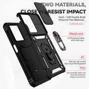 For OPPO A57 Sliding Camshield Holder Phone Case(Black)
