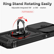 For OPPO A57 Sliding Camshield Holder Phone Case(Black)