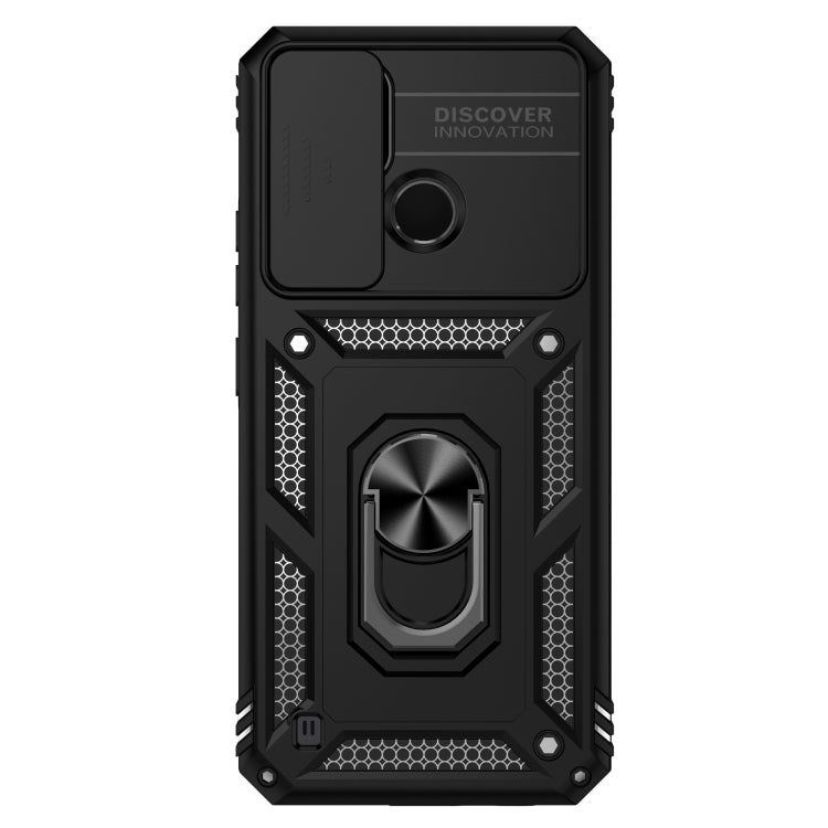 For Realme C21Y / C25Y Sliding Camshield Holder Phone Case(Black)