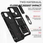 For Realme C21Y / C25Y Sliding Camshield Holder Phone Case(Black)