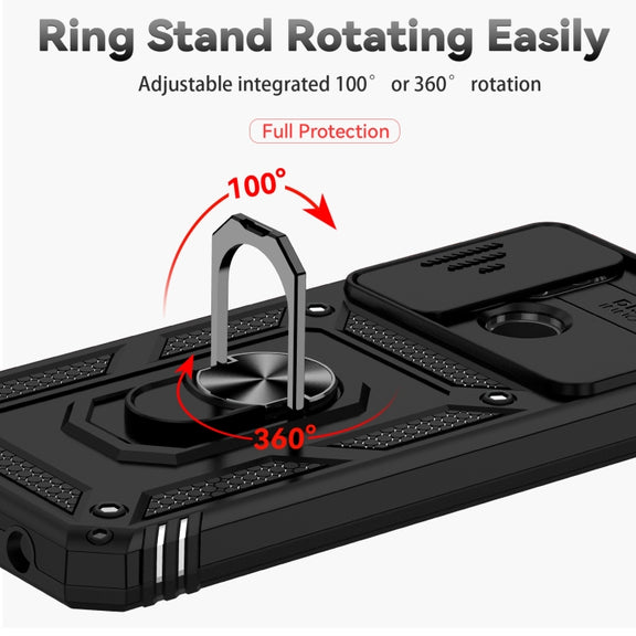 For Realme C21Y / C25Y Sliding Camshield Holder Phone Case(Black)