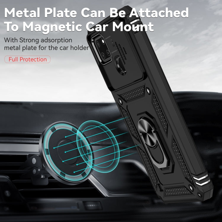For Realme C21Y / C25Y Sliding Camshield Holder Phone Case(Black)
