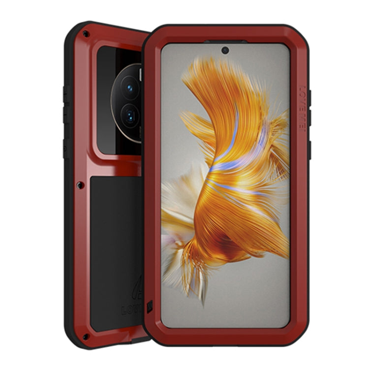 For Huawei Mate 50 LOVE MEI POWERFUL Metal Shockproof Life Water-resistant Dustproof Phone Case(Red)