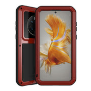 For Huawei Mate 50 LOVE MEI POWERFUL Metal Shockproof Life Water-resistant Dustproof Phone Case(Red)