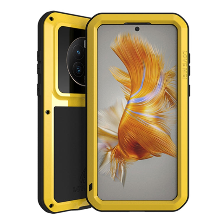 For Huawei Mate 50 Pro LOVE MEI POWERFUL Metal Shockproof Life Water-resistant Dustproof Phone Case(Yellow)