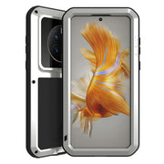 For Huawei Mate 50 Pro LOVE MEI POWERFUL Metal Shockproof Life Water-resistant Dustproof Phone Case(Silver)