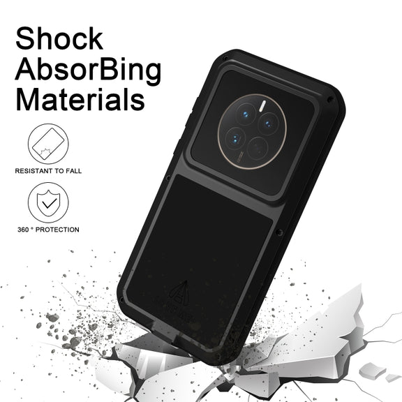 For Huawei Mate 50 LOVE MEI POWERFUL Metal Shockproof Life Water-resistant Dustproof Phone Case(Red)