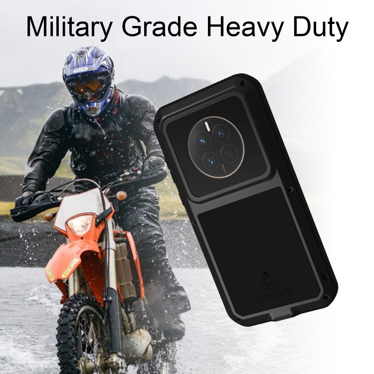 For Huawei Mate 50 LOVE MEI POWERFUL Metal Shockproof Life Water-resistant Dustproof Phone Case(Red)