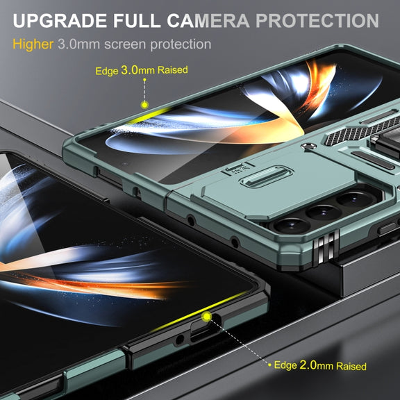 For Samsung Galaxy Z Fold5 5G Armor PC + TPU Camera Shield Phone Case(Alpine Green)