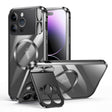 For iPhone 13 Pro Max Large Window Holder MagSafe Magnetic Metal Phone Case(Black) - free shipping - PMC TechLife - Order now!