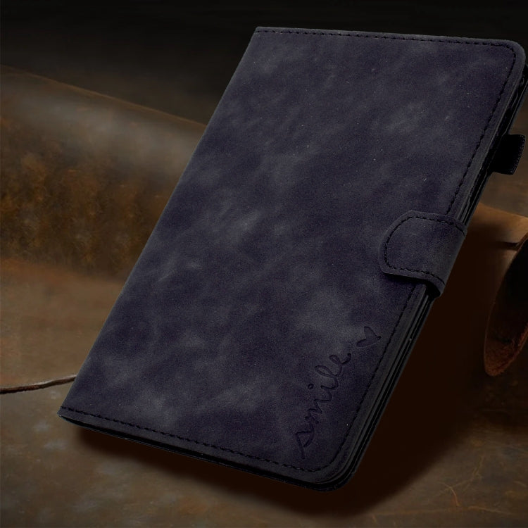 For Amazon Fire Max 11 2023 Embossed Smile Flip Smart Leather Tablet Case(Black)