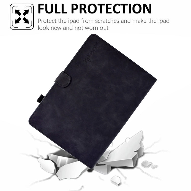 For Amazon Fire Max 11 2023 Embossed Smile Flip Smart Leather Tablet Case(Black)