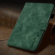 For Amazon Fire Max 11 2023 Embossed Smile Flip Smart Leather Tablet Case(Green)