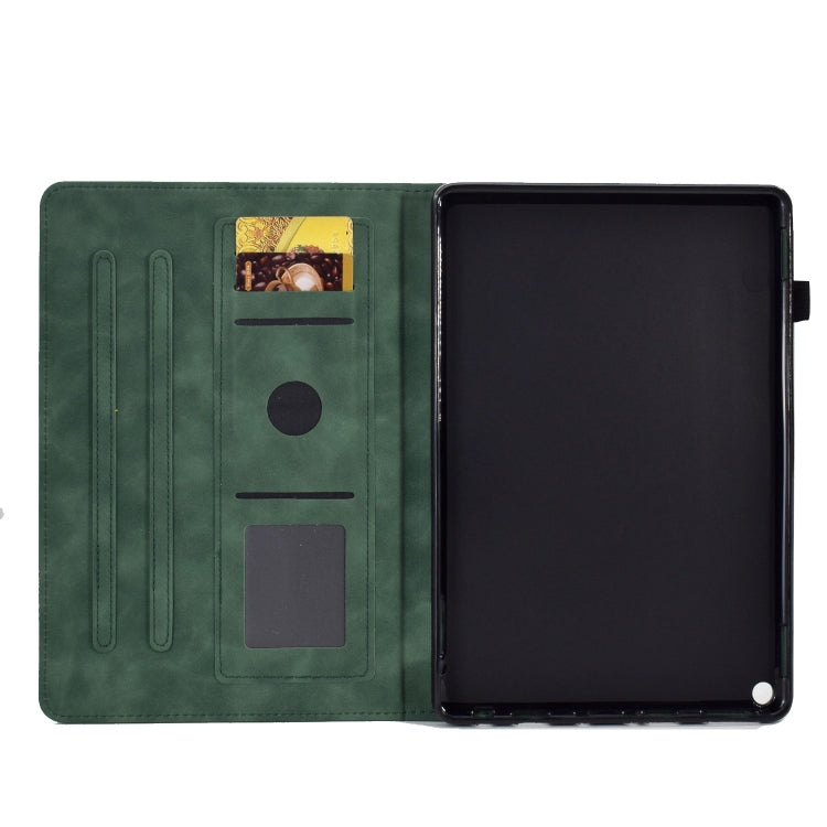 For Amazon Fire Max 11 2023 Embossed Smile Flip Smart Leather Tablet Case(Green)