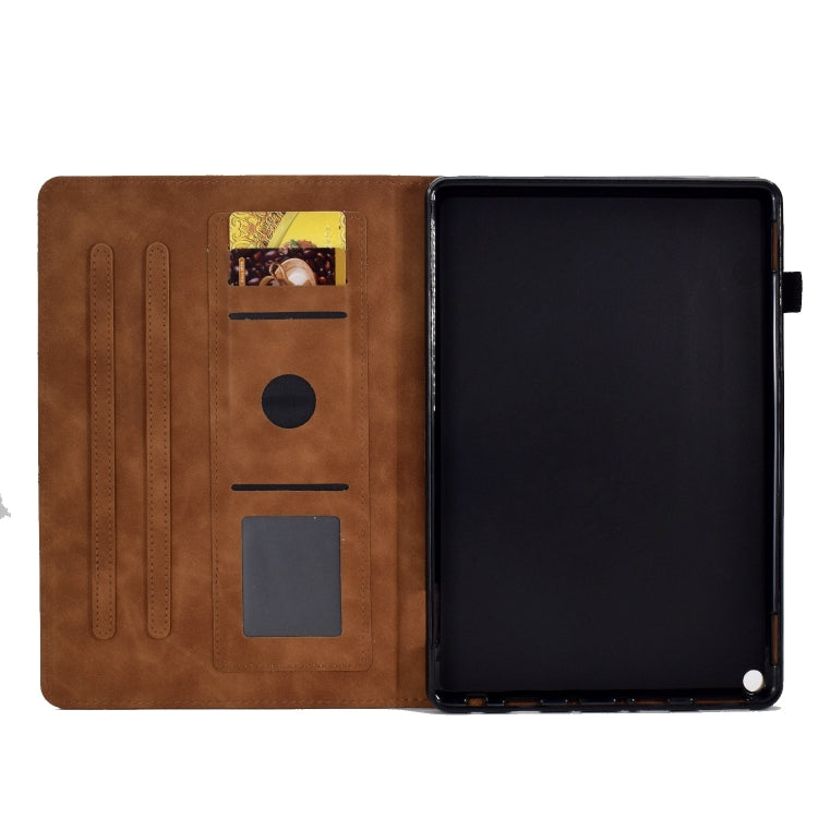 For Amazon Fire Max 11 2023 Embossed Smile Flip Smart Leather Tablet Case(Brown)