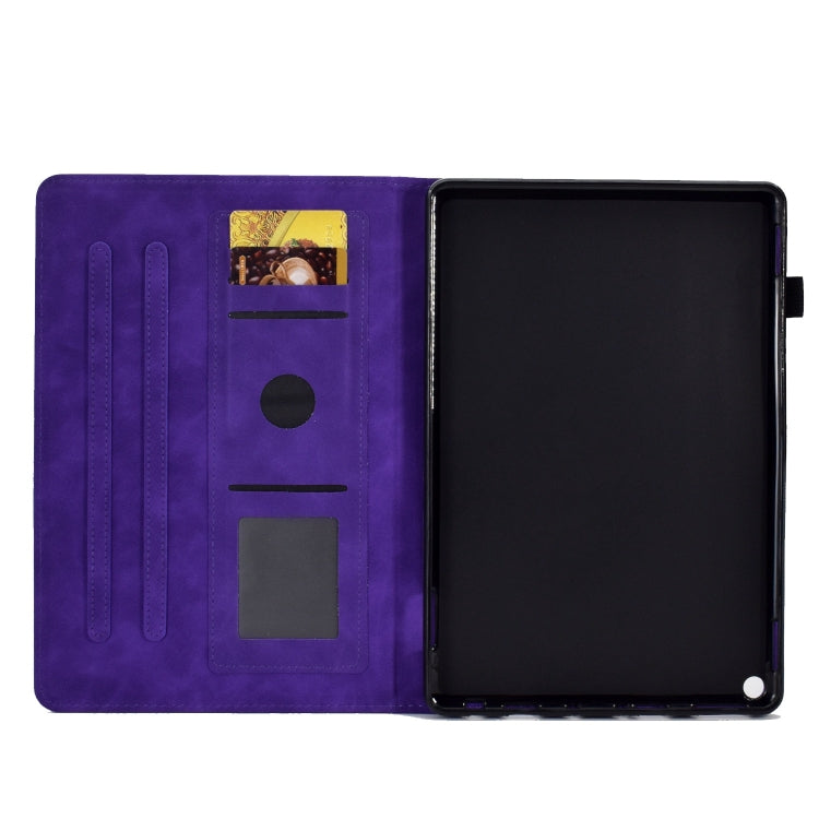 For Amazon Fire Max 11 2023 Embossed Smile Flip Smart Leather Tablet Case(Purple)