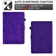 For Amazon Fire Max 11 2023 Embossed Smile Flip Smart Leather Tablet Case(Purple)