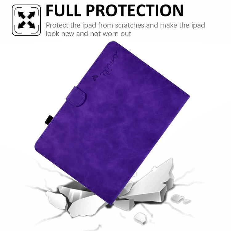 For Amazon Fire Max 11 2023 Embossed Smile Flip Smart Leather Tablet Case(Purple)