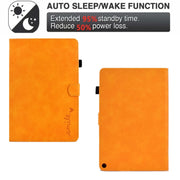 For Amazon Fire Max 11 2023 Embossed Smile Flip Smart Leather Tablet Case(Khaki)