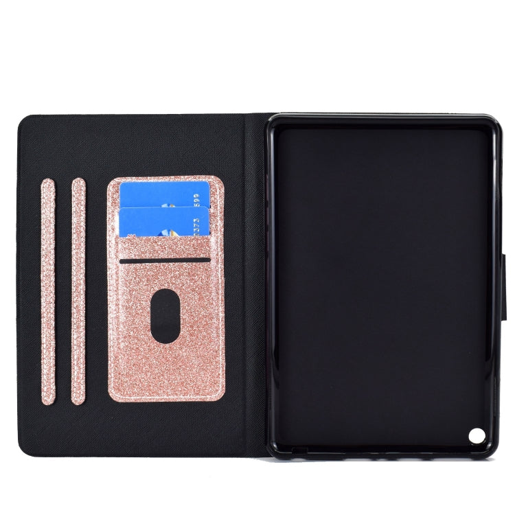 For Amazon Fire Max 11 2023 Glitter Powder Smart Leather Tablet Case(Rose Gold)