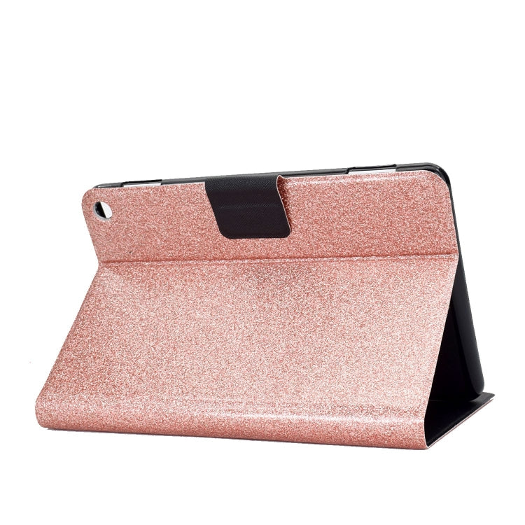 For Amazon Fire Max 11 2023 Glitter Powder Smart Leather Tablet Case(Rose Gold)