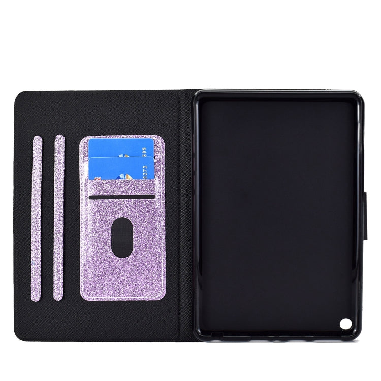 For Amazon Fire Max 11 2023 Glitter Powder Smart Leather Tablet Case(Purple)