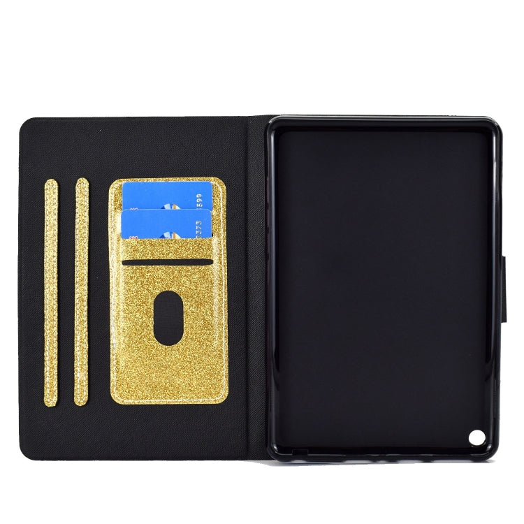 For Amazon Fire Max 11 2023 Glitter Powder Smart Leather Tablet Case(Gold)