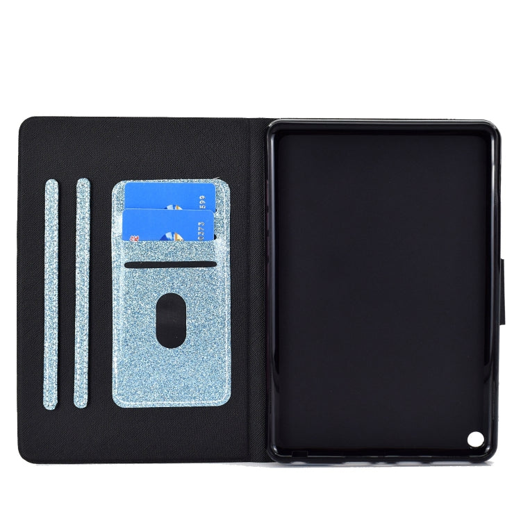 For Amazon Fire Max 11 2023 Glitter Powder Smart Leather Tablet Case(Blue)