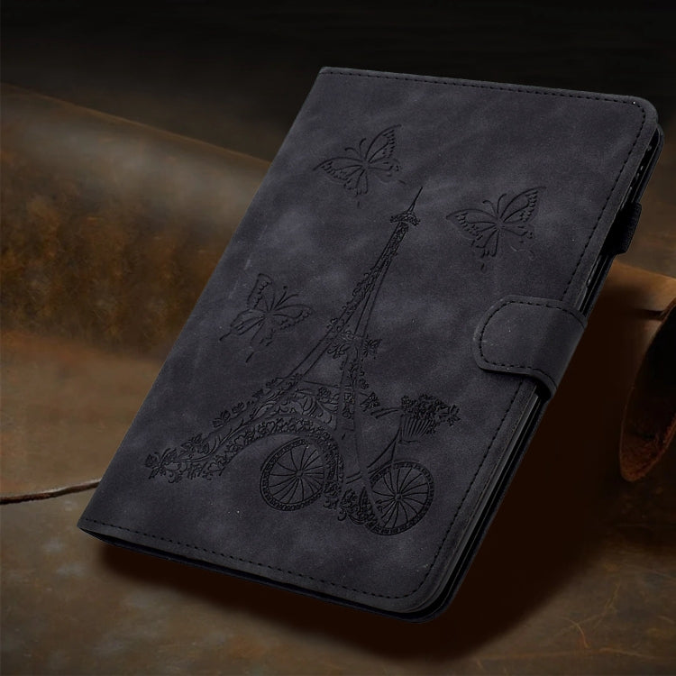 For Amazon Fire Max 11 2023 Embossed Tower Flip Smart Leather Tablet Case(Black)