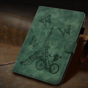 For Amazon Fire Max 11 2023 Embossed Tower Flip Smart Leather Tablet Case(Green)