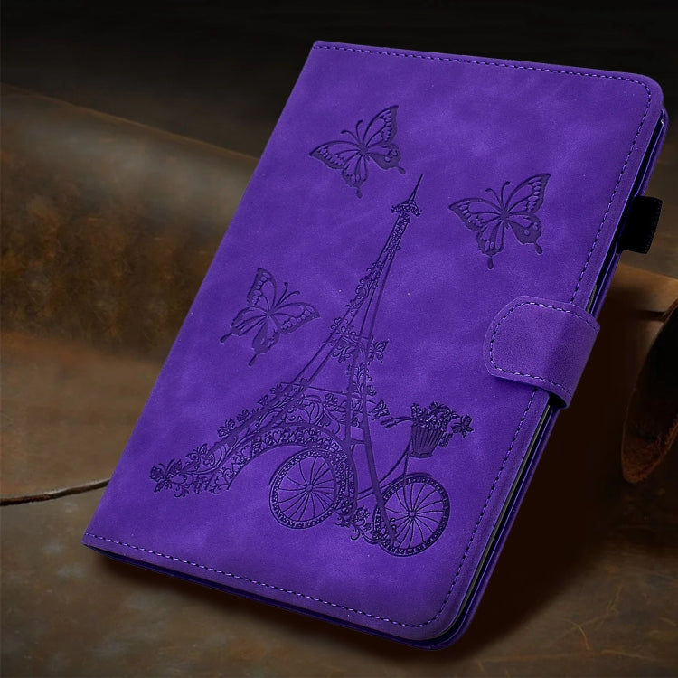 For Amazon Fire Max 11 2023 Embossed Tower Flip Smart Leather Tablet Case(Purple)